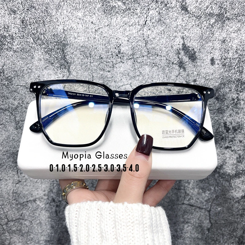 

Очки для близорукости для мужчин и женщин, стильные оптические аксессуары в прозрачной оправе, с защитой от синего света, квадратной формы, с диоптриями