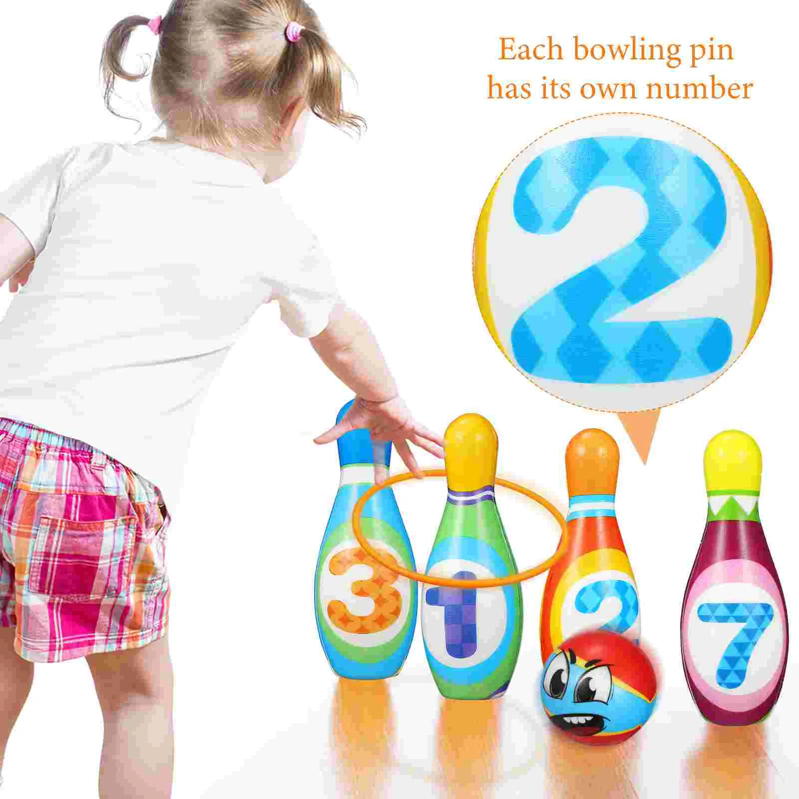 Bowling Outdoor Game Toy Toddler Toss Ring Wooden Toys Kit Pp Cotton Pin Parent-child Toddlers