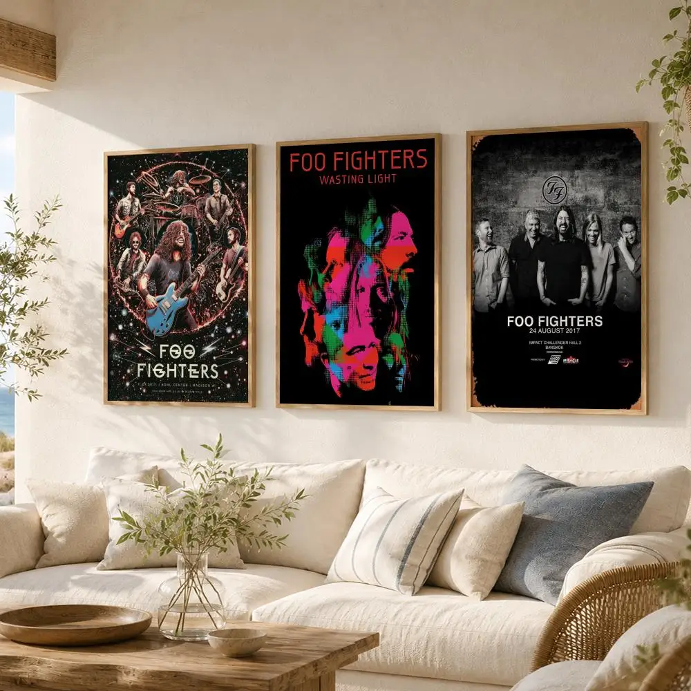 Foo F-Fighters Band Poster HD Wall Stickers Mural Self-Adhesive Decals Home Decor Bedroom Living Room Decoration Gift