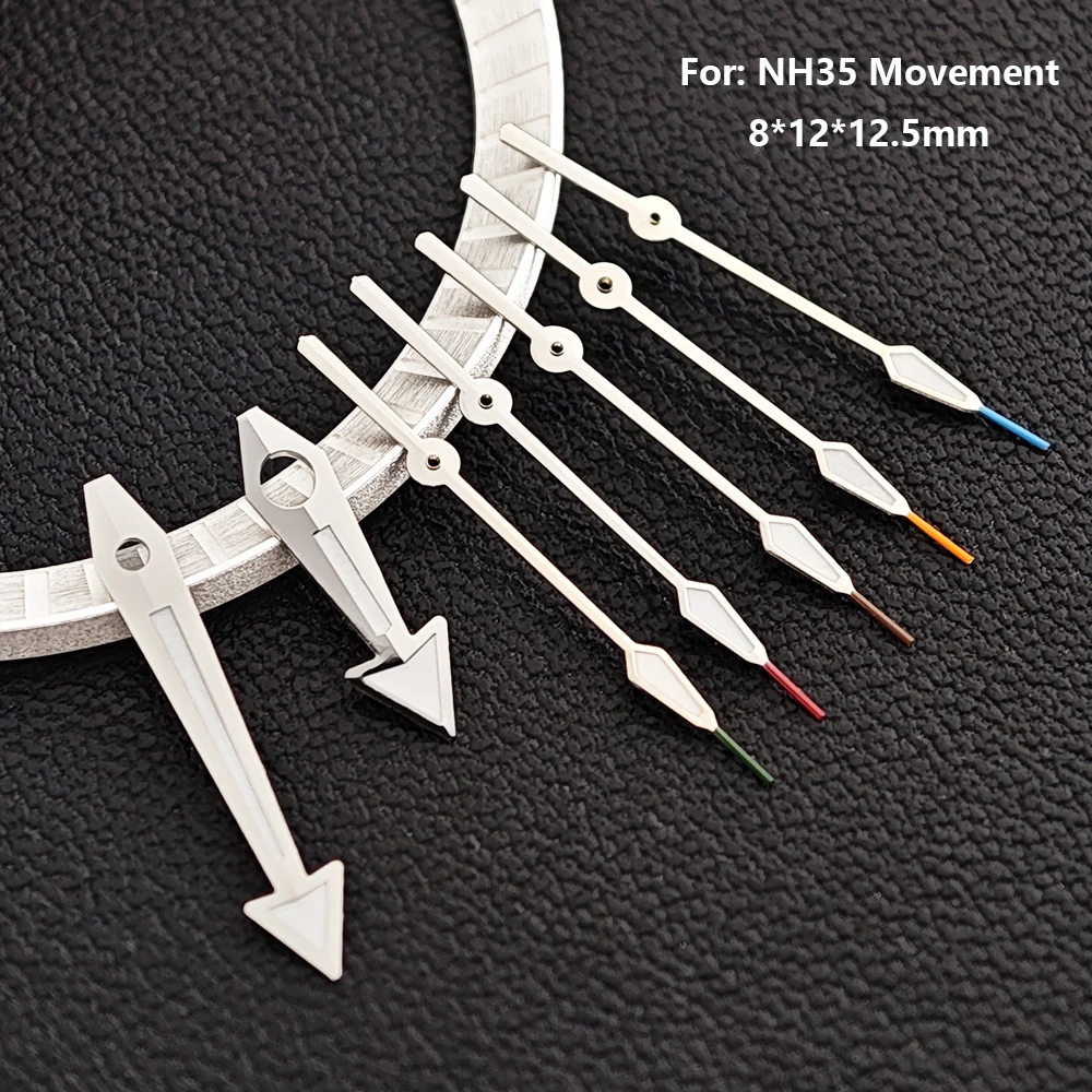 NH35 8*12*12.5mm Watch Hands green luminous suitable for NH35 NH36 Movement Arrow Style Hands Watch Parts ﻿