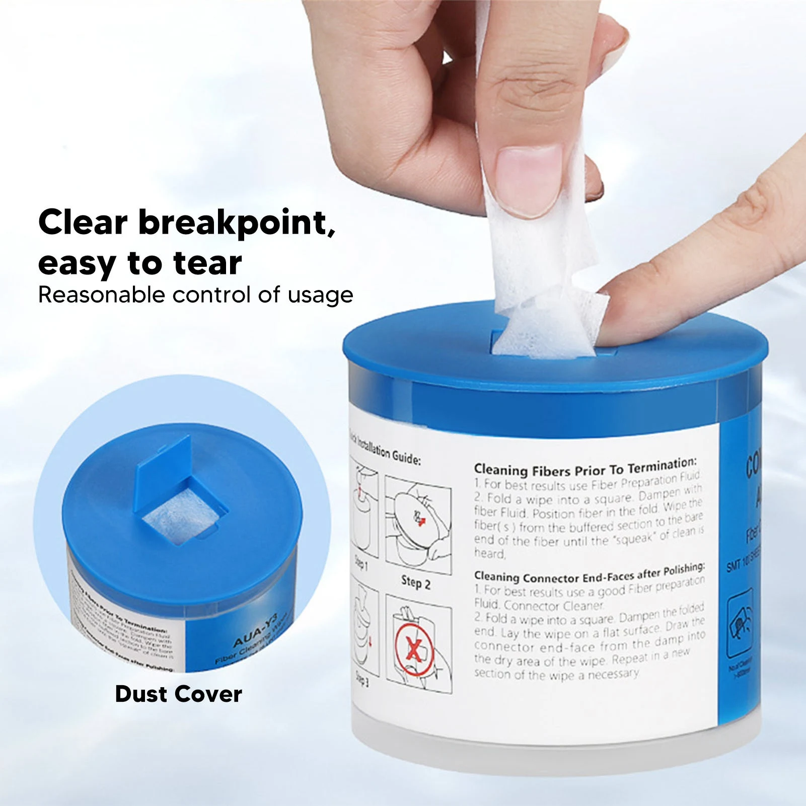 Per Box Optical Fiber Wipes Fiber Cable End Connector Cleaning Dust  Paper Optical Fiber Clean Wipes