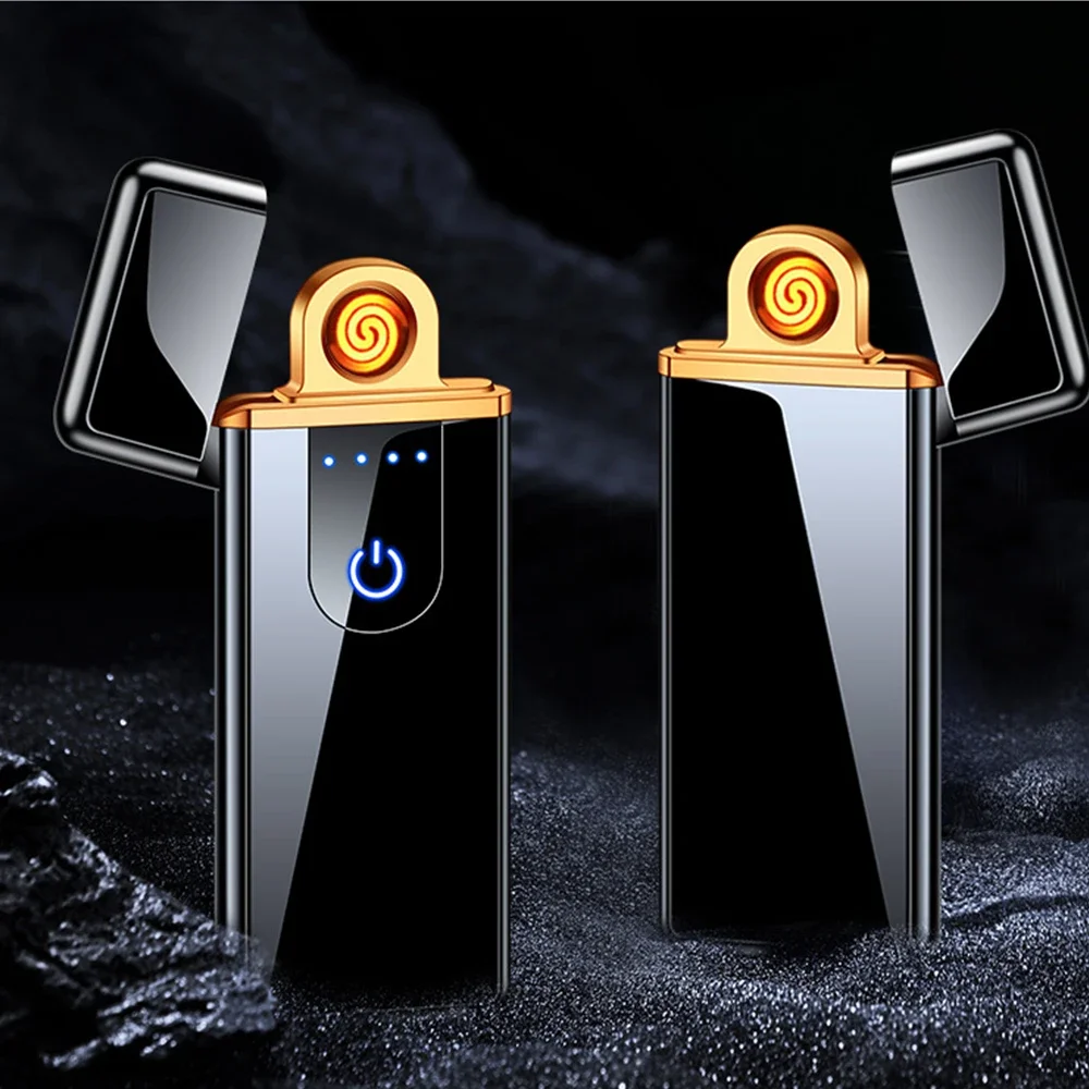 2024 Touch Sensitive Mini USB Windproof Rechargeable Electric Lighter Electronic Cigarette Lighter Torch Cigarette Accessorie