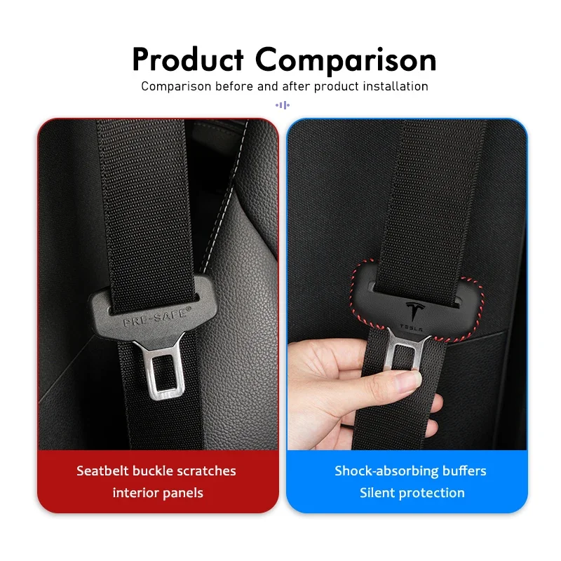 Car Seat Safety Belt Buckle Anti-Scratch Cover Protector Clip For Tesla Model 3 Y S X Roadster