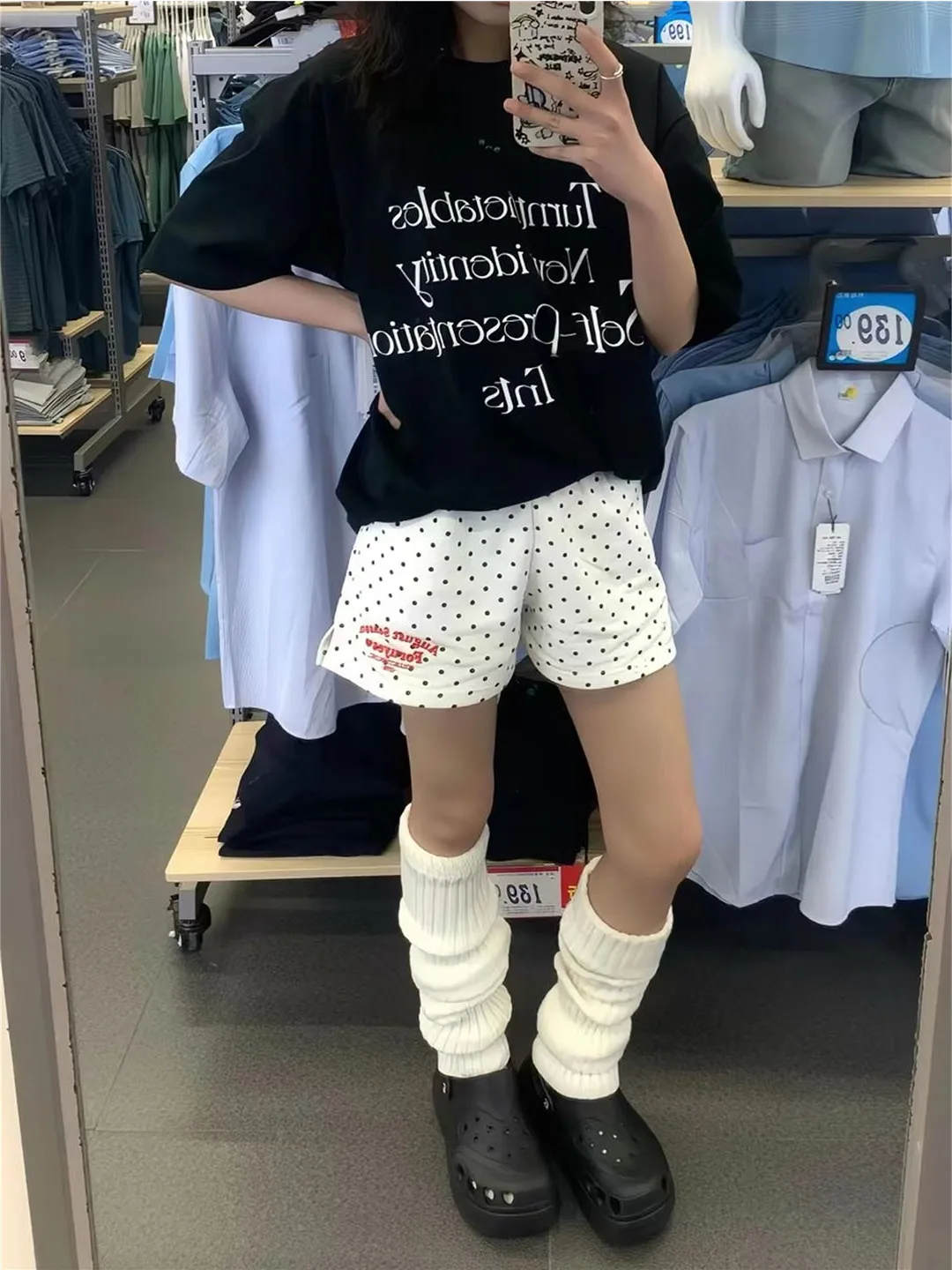

Casual American Polka Dot Sport Shorts Women Summer Loose Wide Leg Three-Quarter Outdoor Wear Hot Pants Student