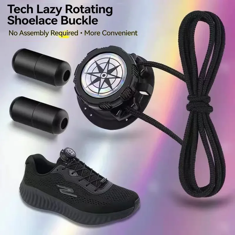 Automatic Quick Lock Shoelaces with Metal Buckle / Hands-Free No Tie Elastic Laces for Sneakers / Easy To Wear Sports Shoe Laces