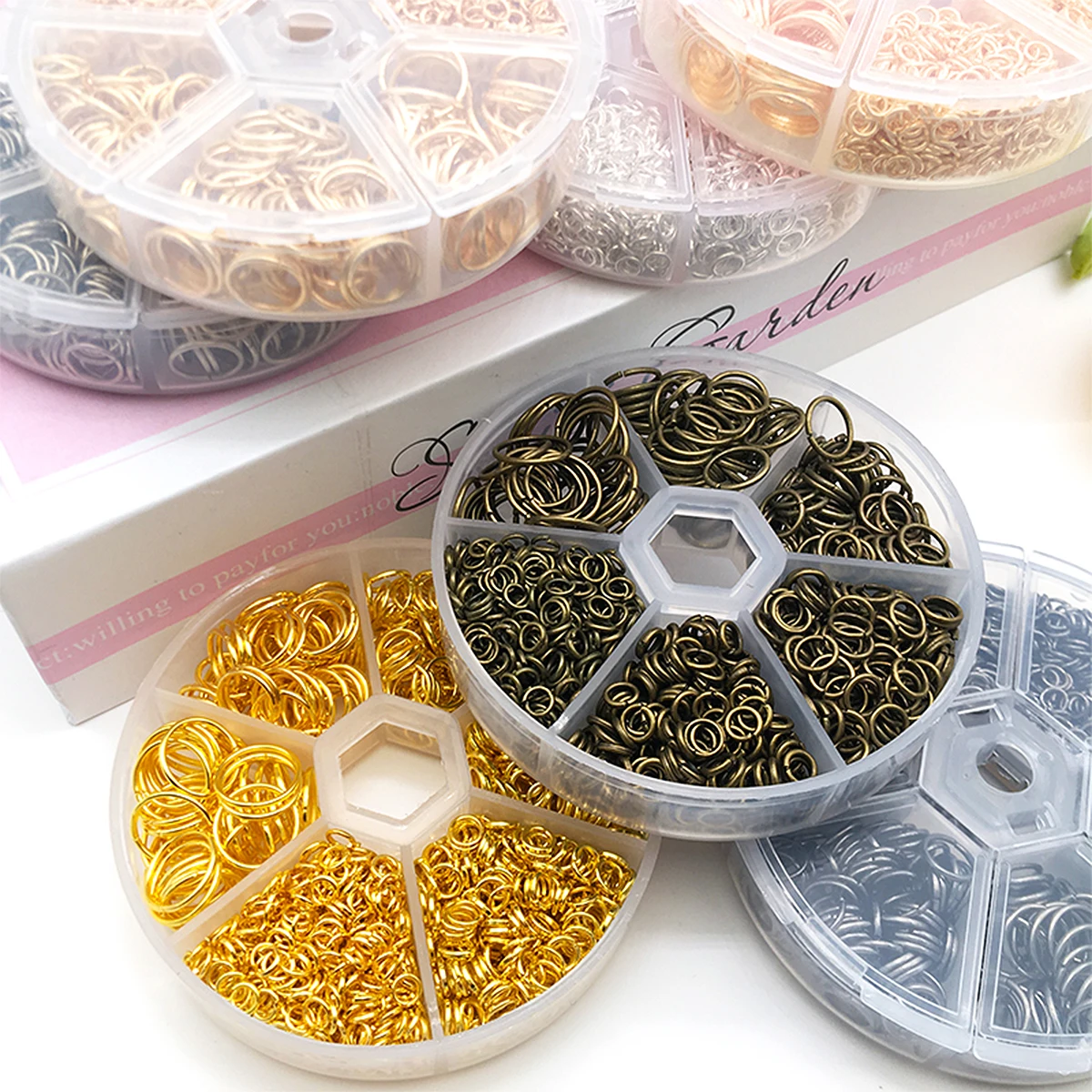 6-box iron single circle 4-10mm open connection Charm DIY Jewelry Creation Materials Materials for making iron chain jewelry