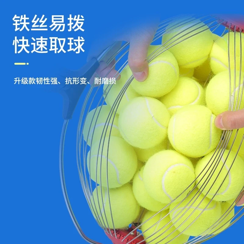Portable Retractable Roller Tennis Ball Picker Basket Labor Saving Ball Collector for Tennis Training