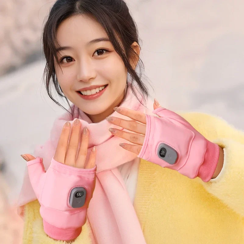 Smart Electric Heating Gloves Three Levels of Temperature Adjustment Waterproof Touch Screen Heated Gloves Suitable Warm Gloves
