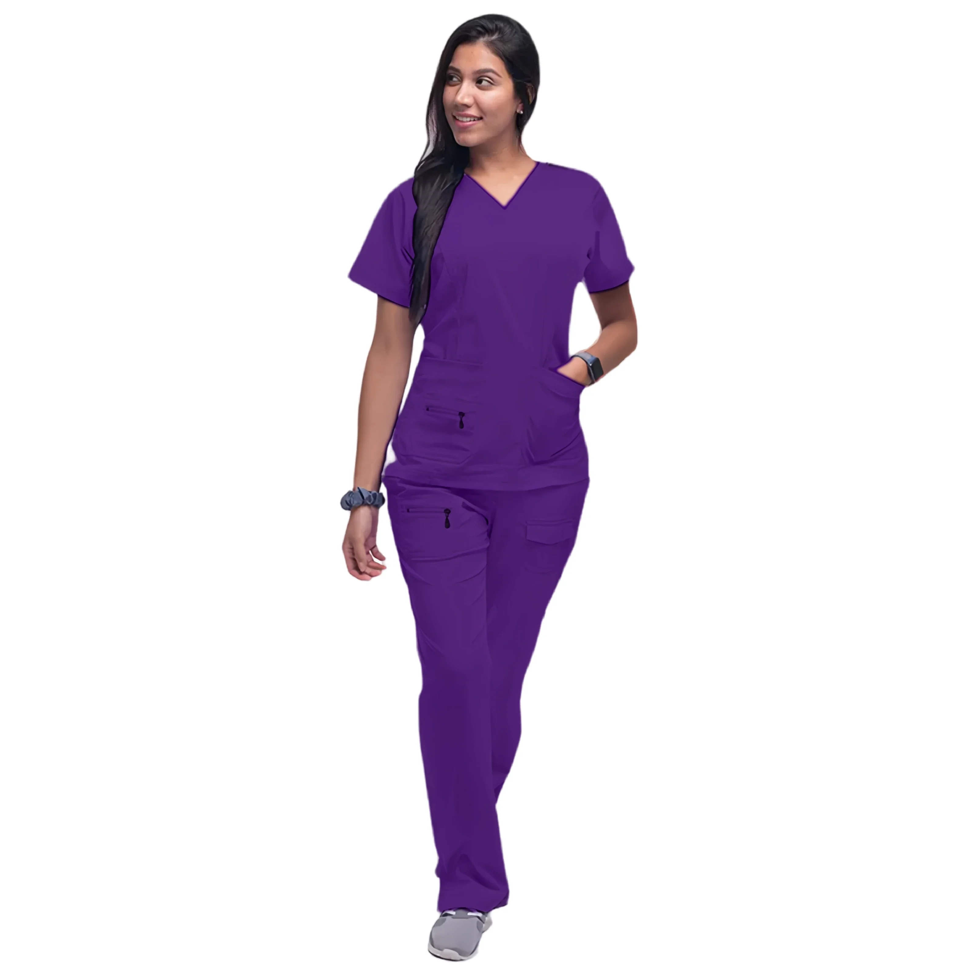 Ultime uniformi per scrub Set Uniformi chirurgiche per infermiere Camicetta da medico Donna Scrub ospedaliero Set con maglietta clinica per dentista tascabile