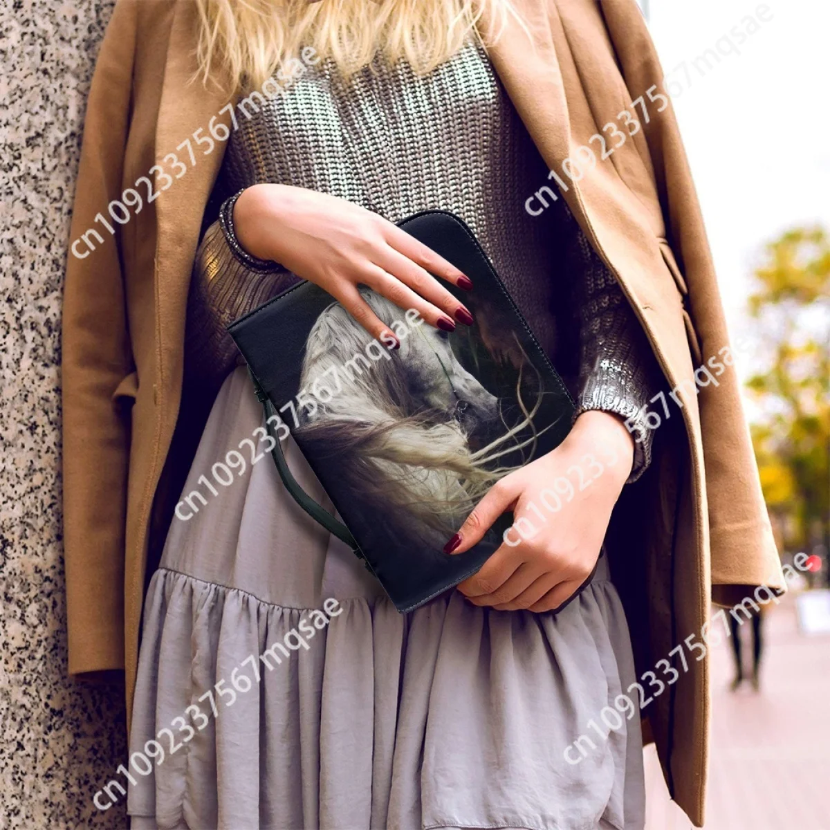 Étui de couverture de Bible en cuir d'impression de modèle de cheval d'art pour des femmes, sac exquis, sacs de rangement de Bible d'église personnalisés, chaud