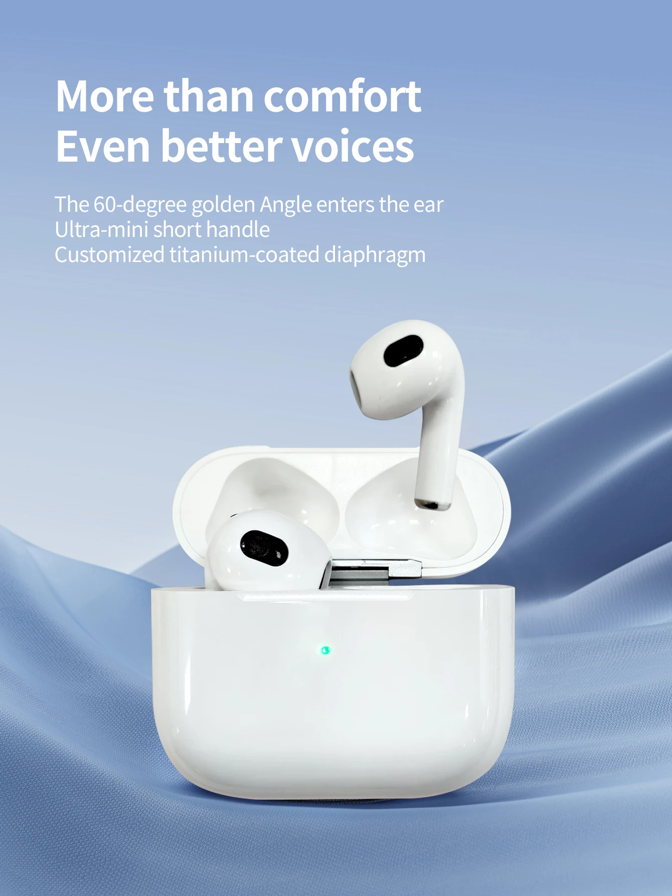 Airs Pod Bluetooth Headset Wireless Headphone Bluetooth Earphone Long Battery Touch Control Wireless Charging for All Smartphone