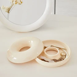 【EpeiusHome】Jewelry Storage Box Creative Ring Necklace Earrings Desktop Jewelry Box Cream Wind Ornaments Gift Box