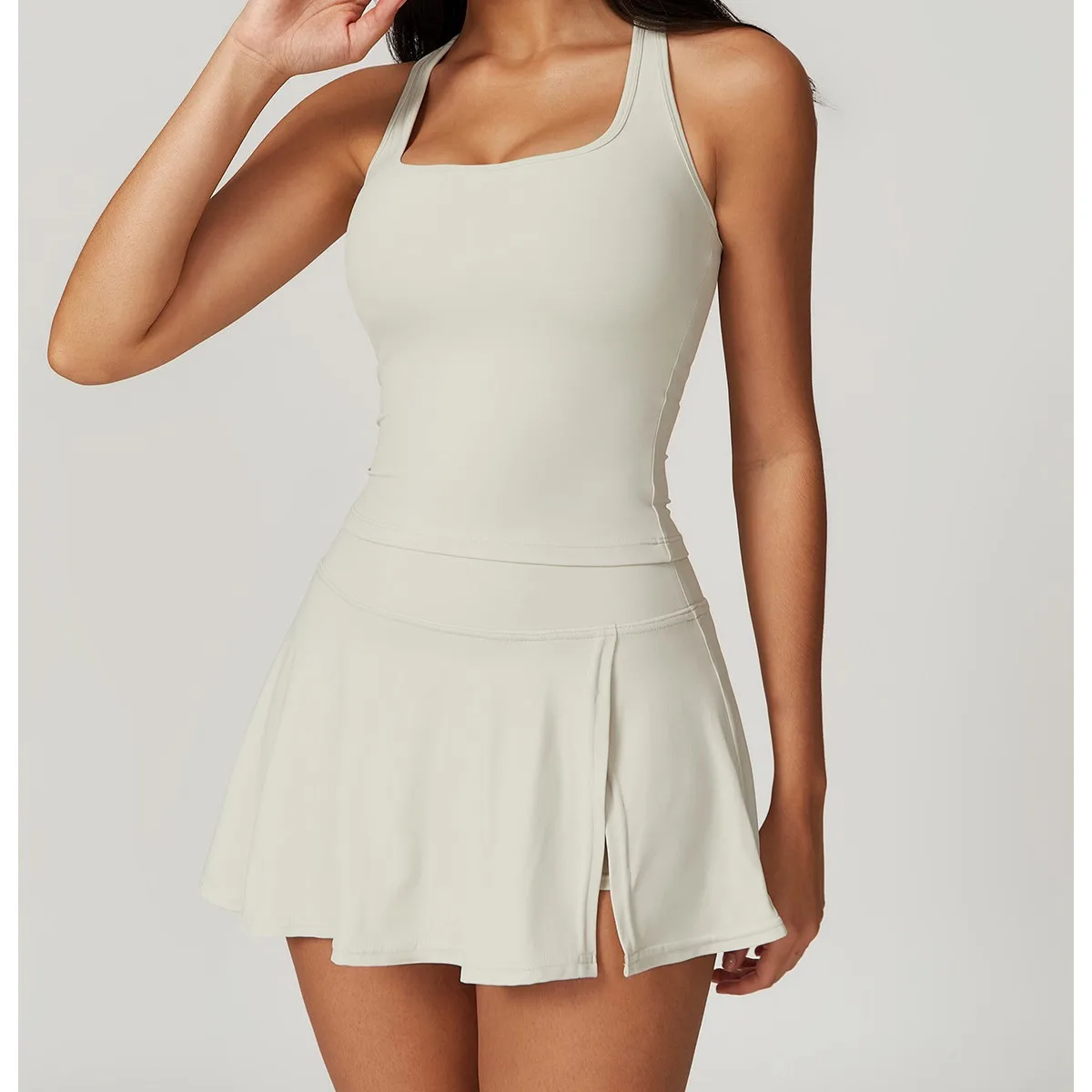 

Women's Yoga Wear Side-Slit Mini Skirt Vest for Tennis and Golf suit