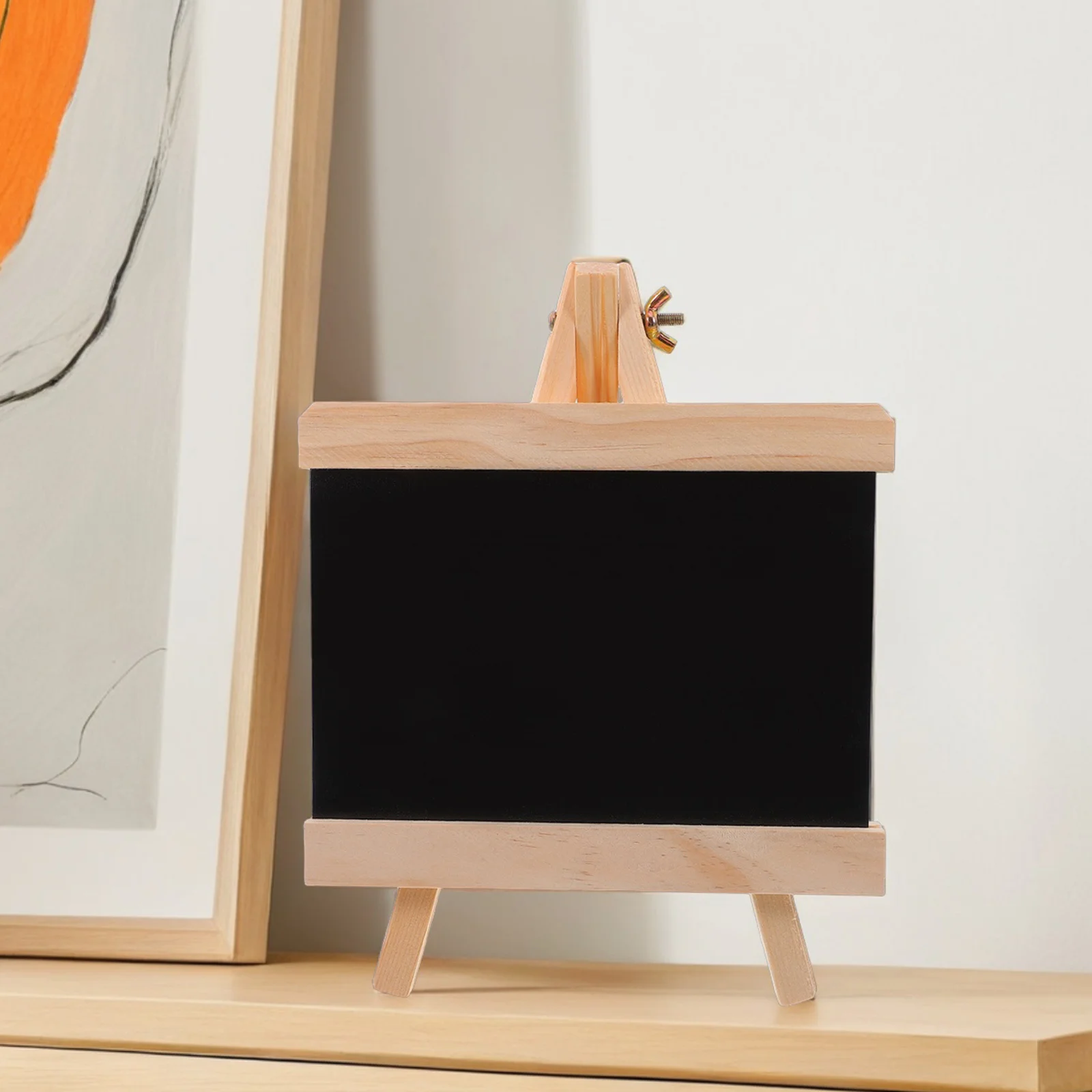 

9x7 Inch Rustic Wooden Chalkboard with Sturdy Easel Stand Erasable Writing Surface for Weekly Menu Message Note Desk Office