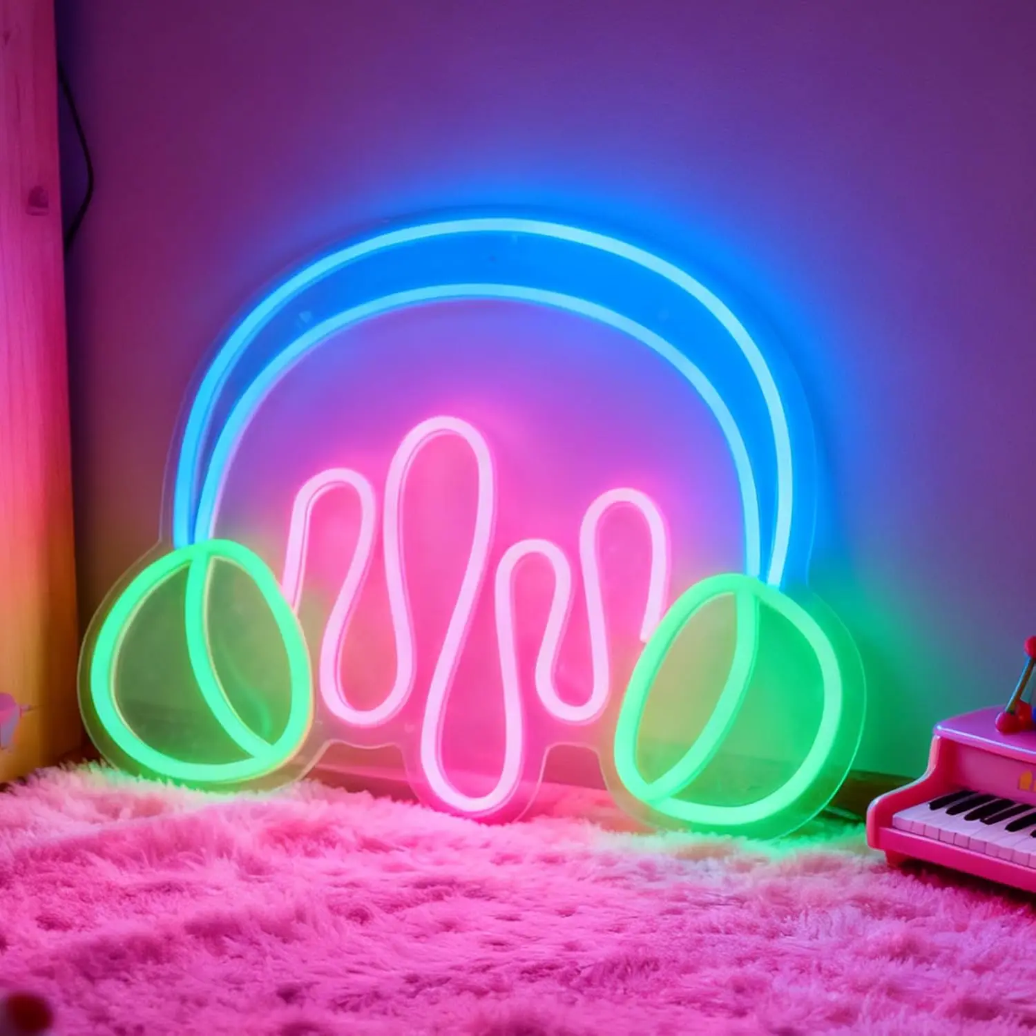 

Headphone Neon Sign USB Powered LED Light for Bar Music Studio Party Gaming Room Bedroom Decoration Gift Art Wall Light