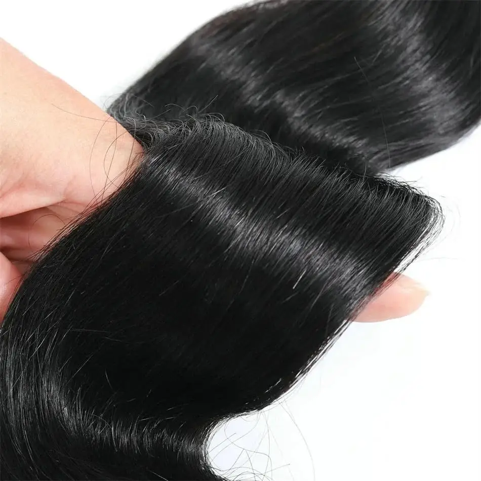 Natural Human Hair Extensions 100% Human Hair Body Wave Bundles Fabeauty Virgin Remy Raw Brazilian Hair 1/3/4 PCS 30 Inches