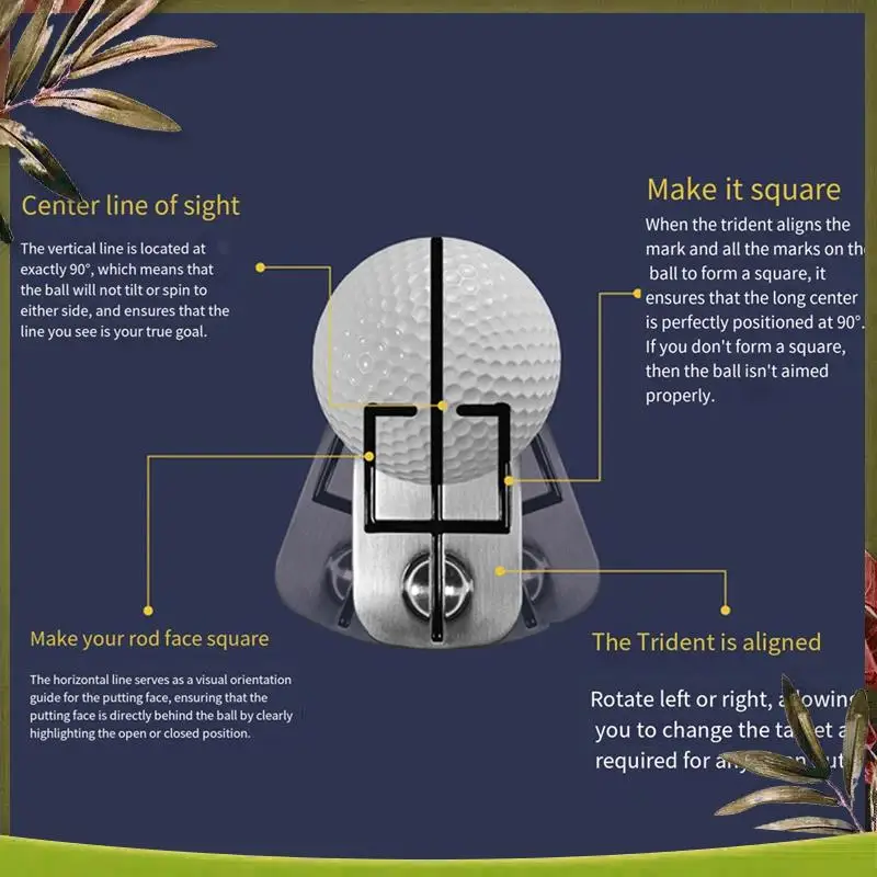 Golf Ball Mark Magnetic Swing Train Putting Practice Golf Hat Clip Mark Set Trident Scriber Golf Training Aids Replacement