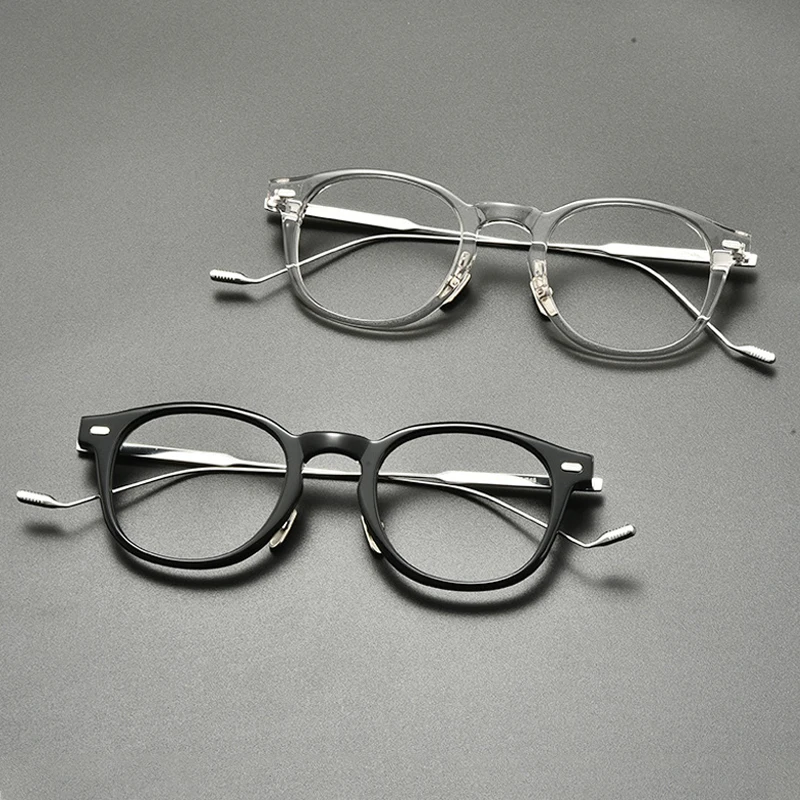 Vintage Acetate Titanium Eyeglasses Frame Men Myopia Prescription  Optical Glasses Frame Women Korea Retro Luxury Brand Eyewear