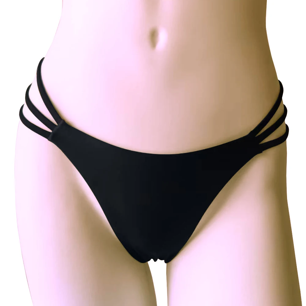 Cross Bandage Thong 2025 Solid Hot Sexy Bikini Bottom Women G-String Briefs Swimsuit Hollow Tanga Swimwear Beach swimming trunks