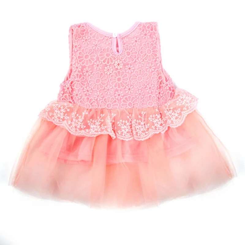 Sumemr Baby Girls Dresses Kids Bow Lace Princess Dresses Sleeveless Cotton Ball Gown Dresses