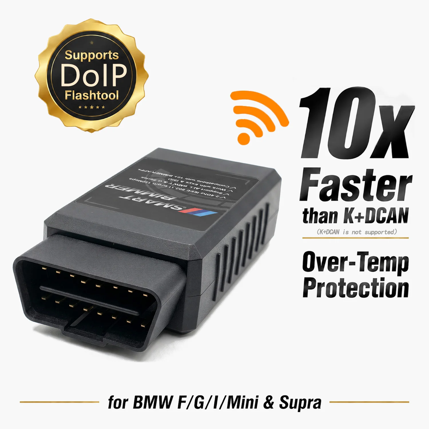 ENET WiFi OBD2 Adapter for BMW F/G/I/Mini–Supports Flashtool&Bootmod3–Wireless Coding for BimmerCode MHD E-SYS–Work with iOS