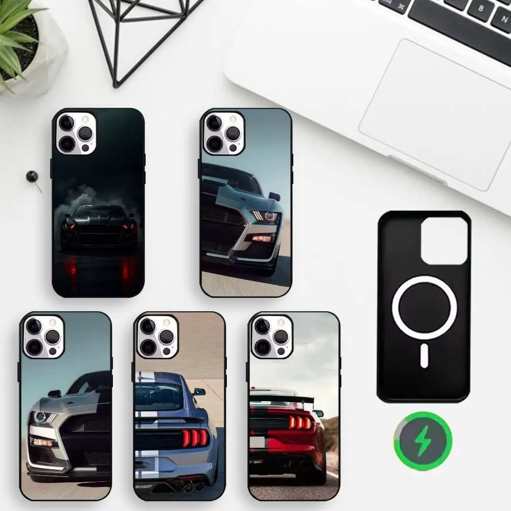 

G-GT500 Speed Car Phone Case For iPhone17,16,15,14,13,12,Wireless charging protective case soft cover