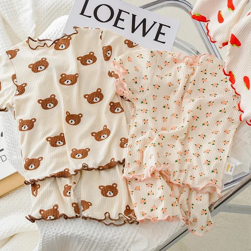 Conjunto de pijama informal de algodón con dibujos animados para verano 2026, ropa para bebé, camiseta y pantalones cortos para niña y niño, 2 piezas, conjunto de pijama para niños de 1 a 6 años