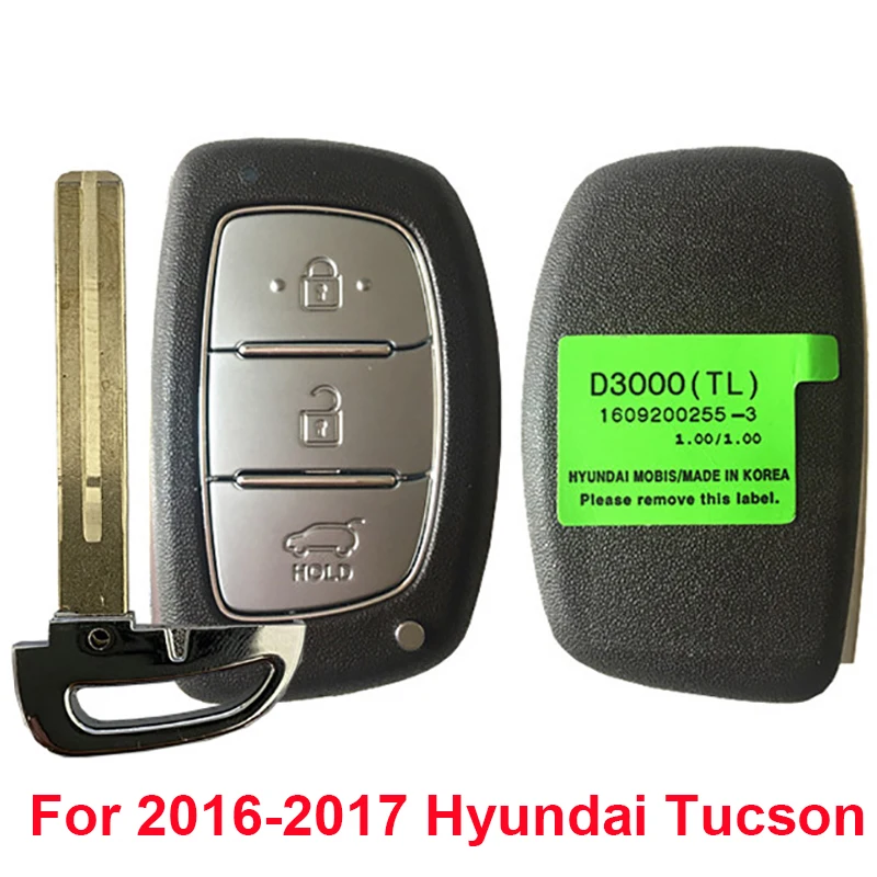 CN020067 3Buttons Smart Car Key For Hyundai Tucson 2014 2015 2016 2017 2018 ID47 NCF2951X Chip 95440-D3000 433MHz Promixity Card