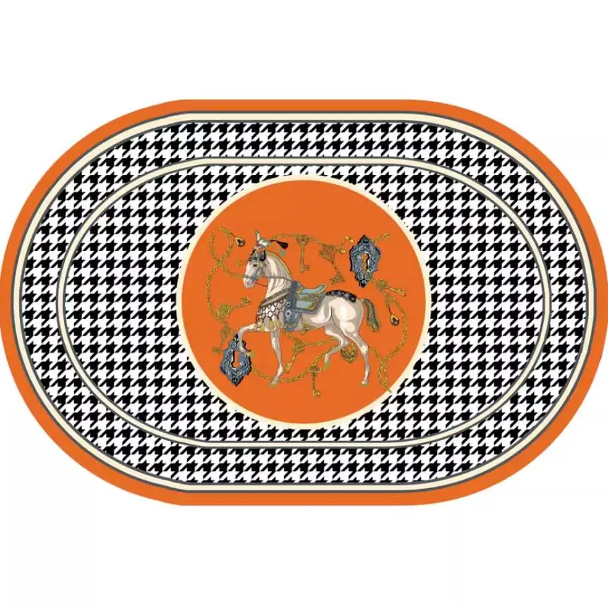 Modern Minimalist Oval Living Room Carpet Bedroom Decoration Geometric Irregular Shape Carpets Coffee Table Mat Rugs for Bedside