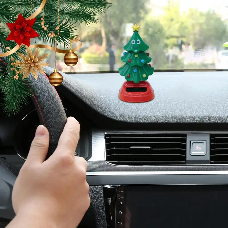 Kerst Dansspeelgoed op zonne-energie Dansspeelgoed op zonne-energie Kerstboom Nieuwigheid Auto Hoofdschudden Danser Pop voor bureau en dashboard