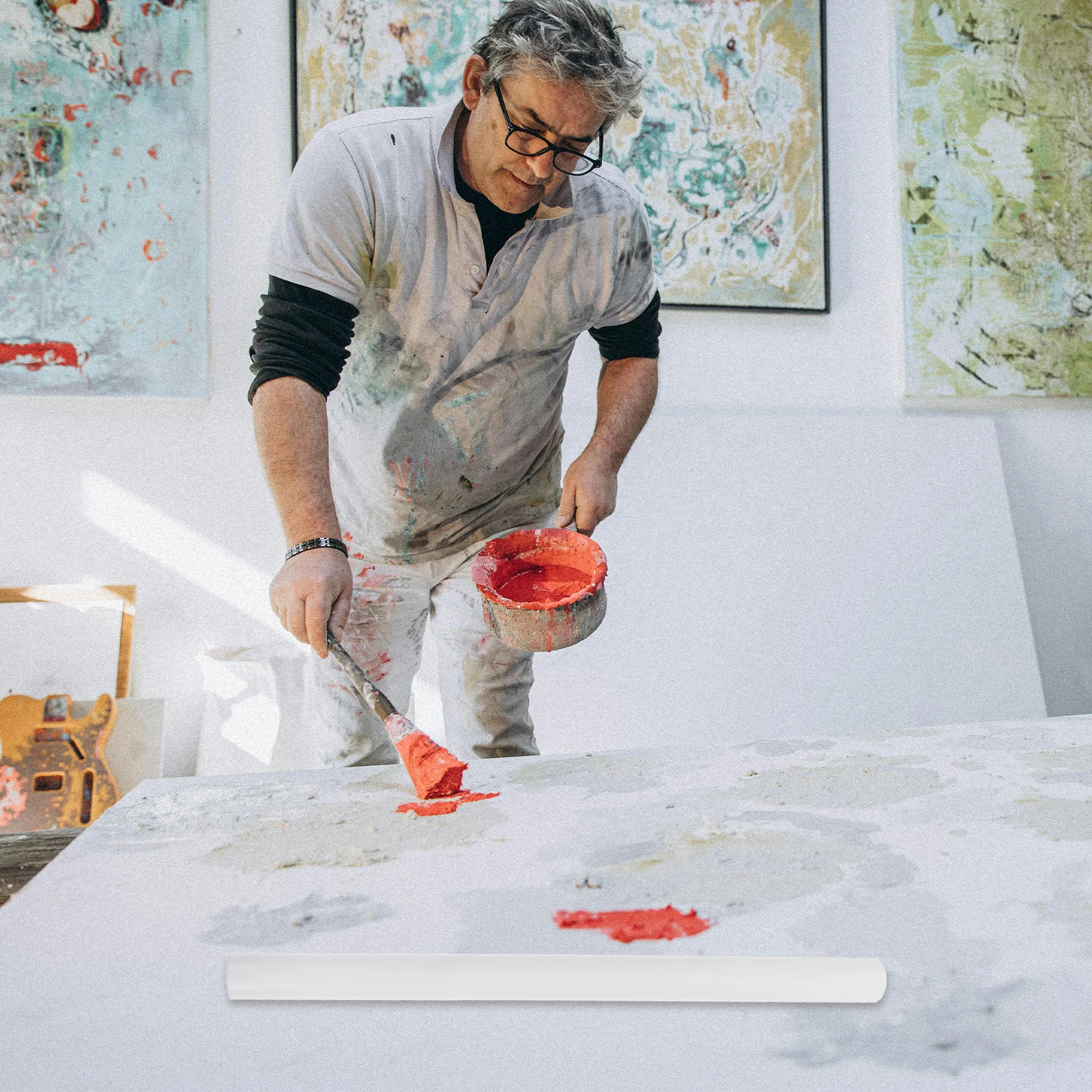 6 قطعة أنابيب تخزين التمرير البلاستيك اللوحة اسطوانة الحالات المحمولة الفني تخزين وثيقة الملصقات أنبوب بريد الناقل #2