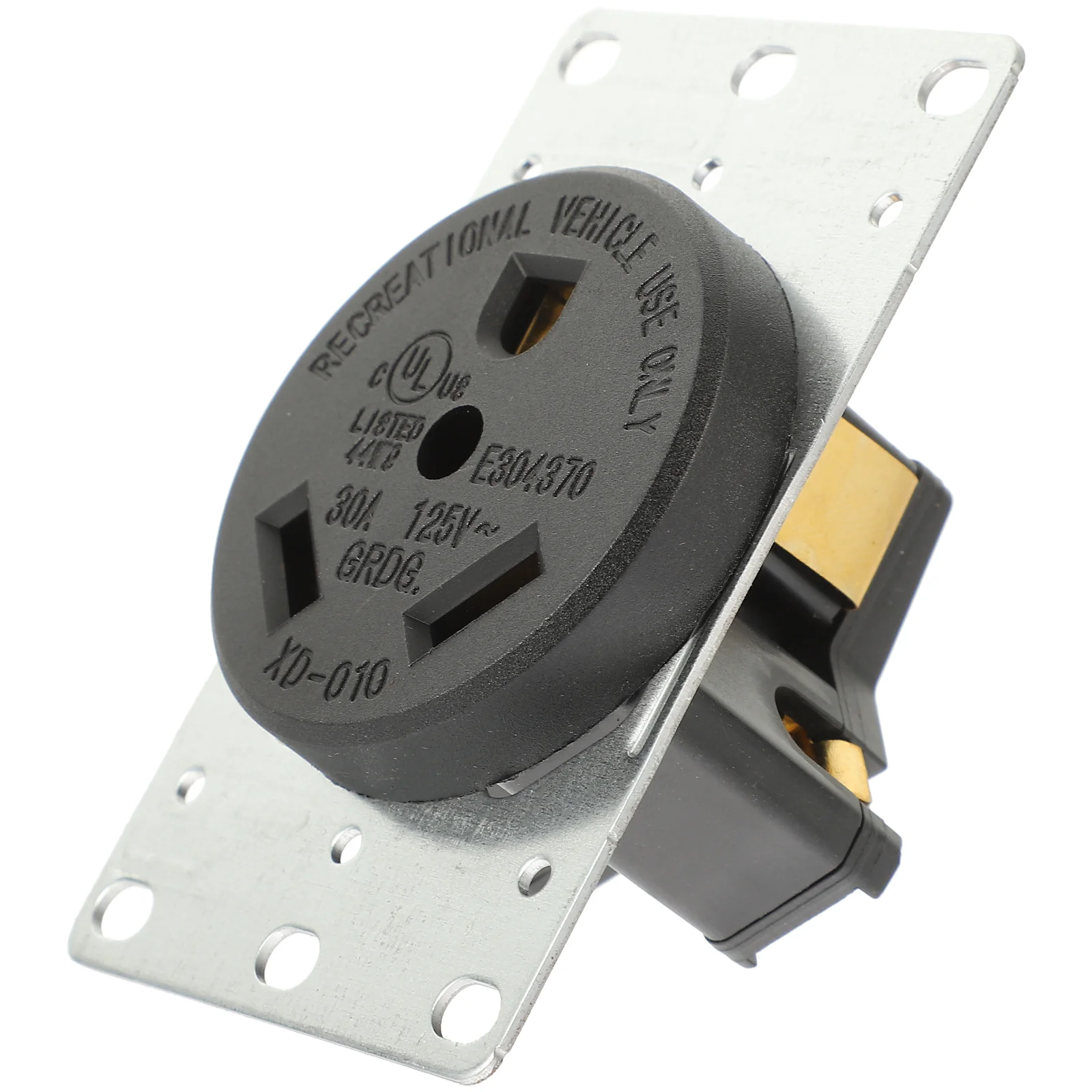 30 Amp Rv Outlet Receptacle Plug Container Trailer Power Flush Mounting for Travel Trailers Copper Abs Replacement