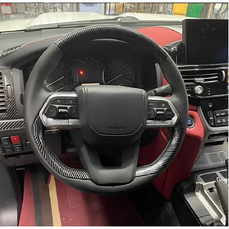 Multifunctional Custom Carbon Fiber Steering Wheel With Custom Stitching Multiple Color Options Interior Mod Parts view 4
