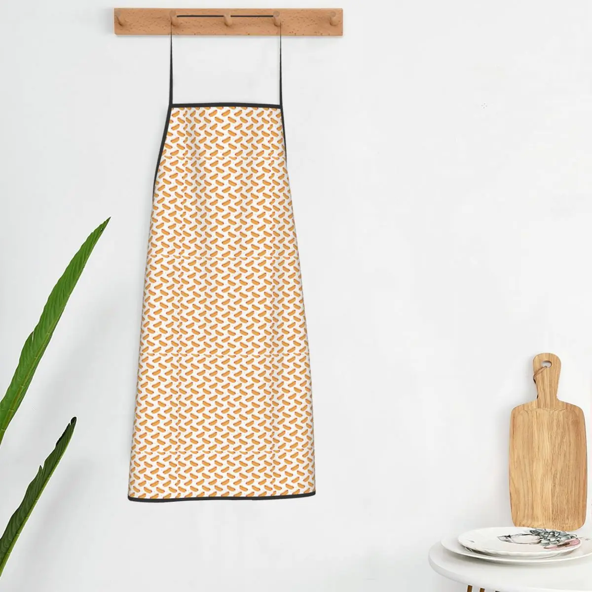 Hot Dog Food Delicious Pattern Apron Chef Cooking Baking Tablier Bib Kitchen Cleaning Pinafore for Women Men Gardening