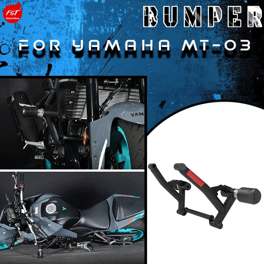 Compatível com Yamaha MT-03: Protetor de Motor, Para-choque, Protetor de Corrida, Sliders Antiqueda e Acessórios de Modificação para Haste Antiqueda do Escapamento