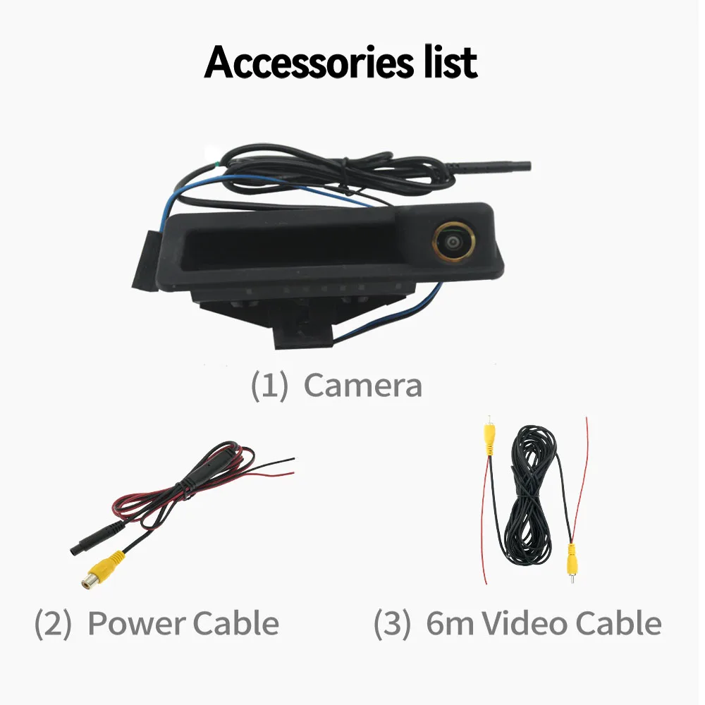 1080P Reverse Backup Trunk Handle Camera For BMW E60 E39 E90 E82 E61 X1 E84 X5 E70 E92 E91 3/5 Series E88 E93 X6 Car