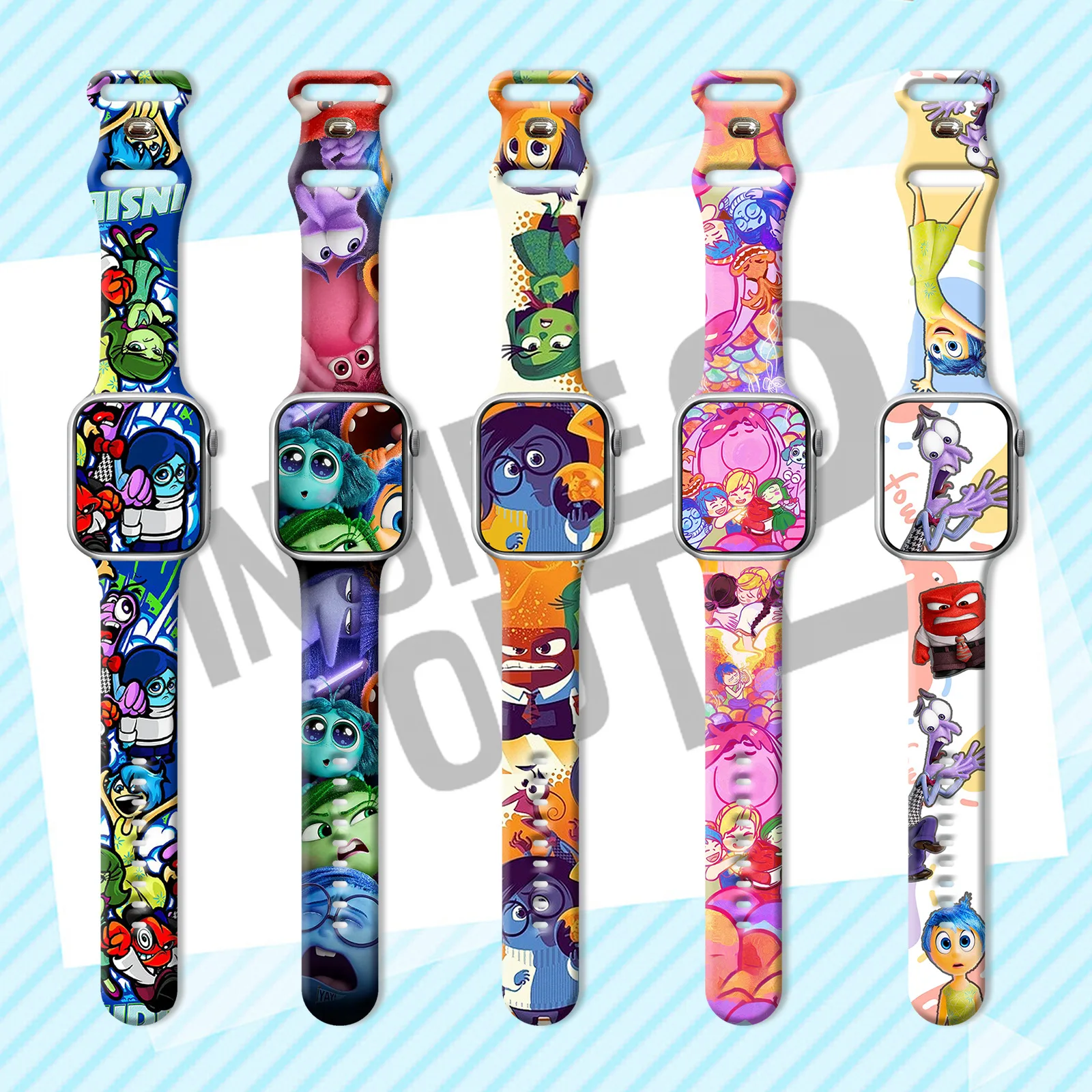 

NEW Disney Inside Out strap Suitable for iWatch Ultra S8765432SE cartoon dolls Joy Fear Anger Disgust Sadness watchband gifts