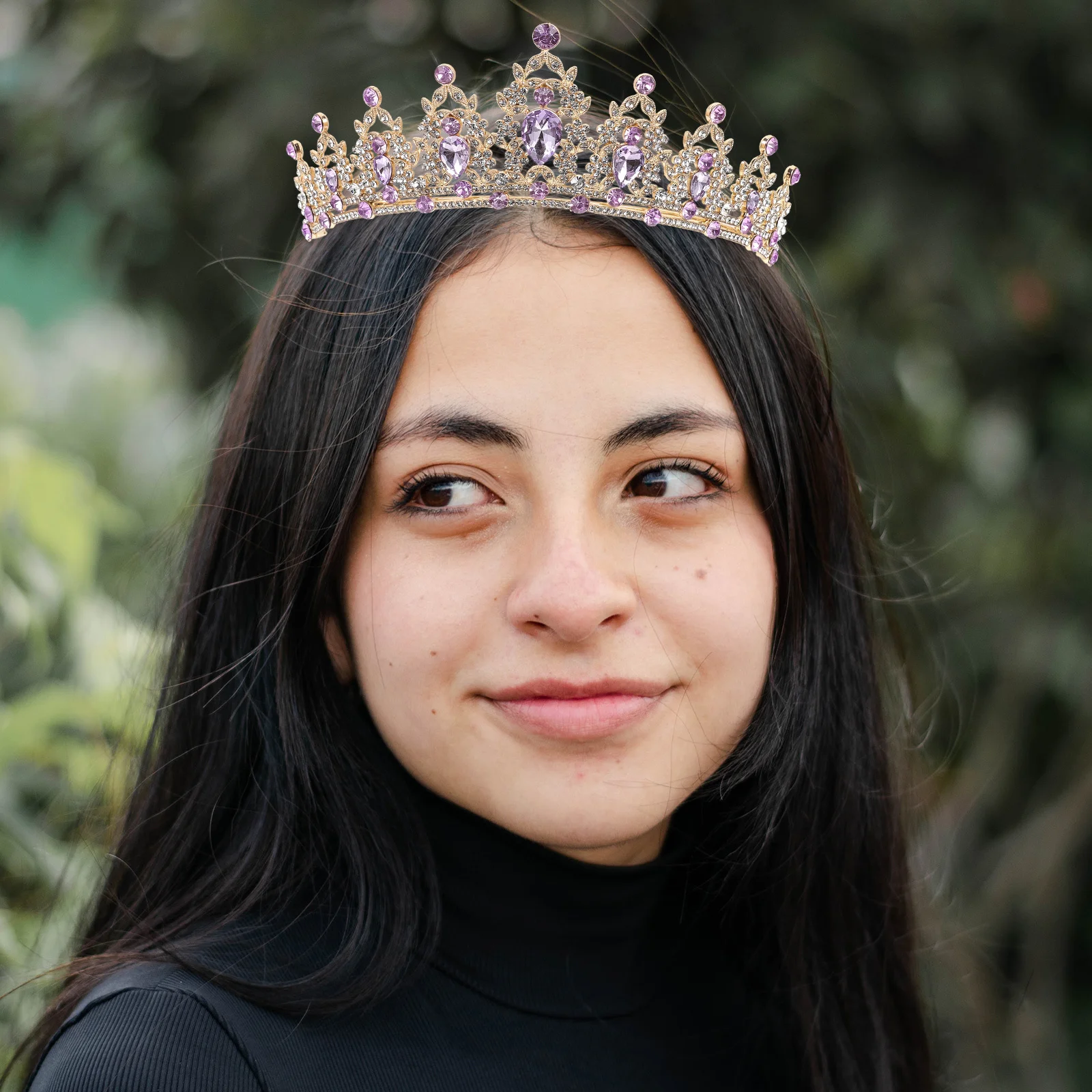 حجر الراين تيارا الزفاف تاج الزفاف إكسسوارات الشعر للعروس النساء حفلة موسيقية الاحتفال الحدث أغطية الرأس #3