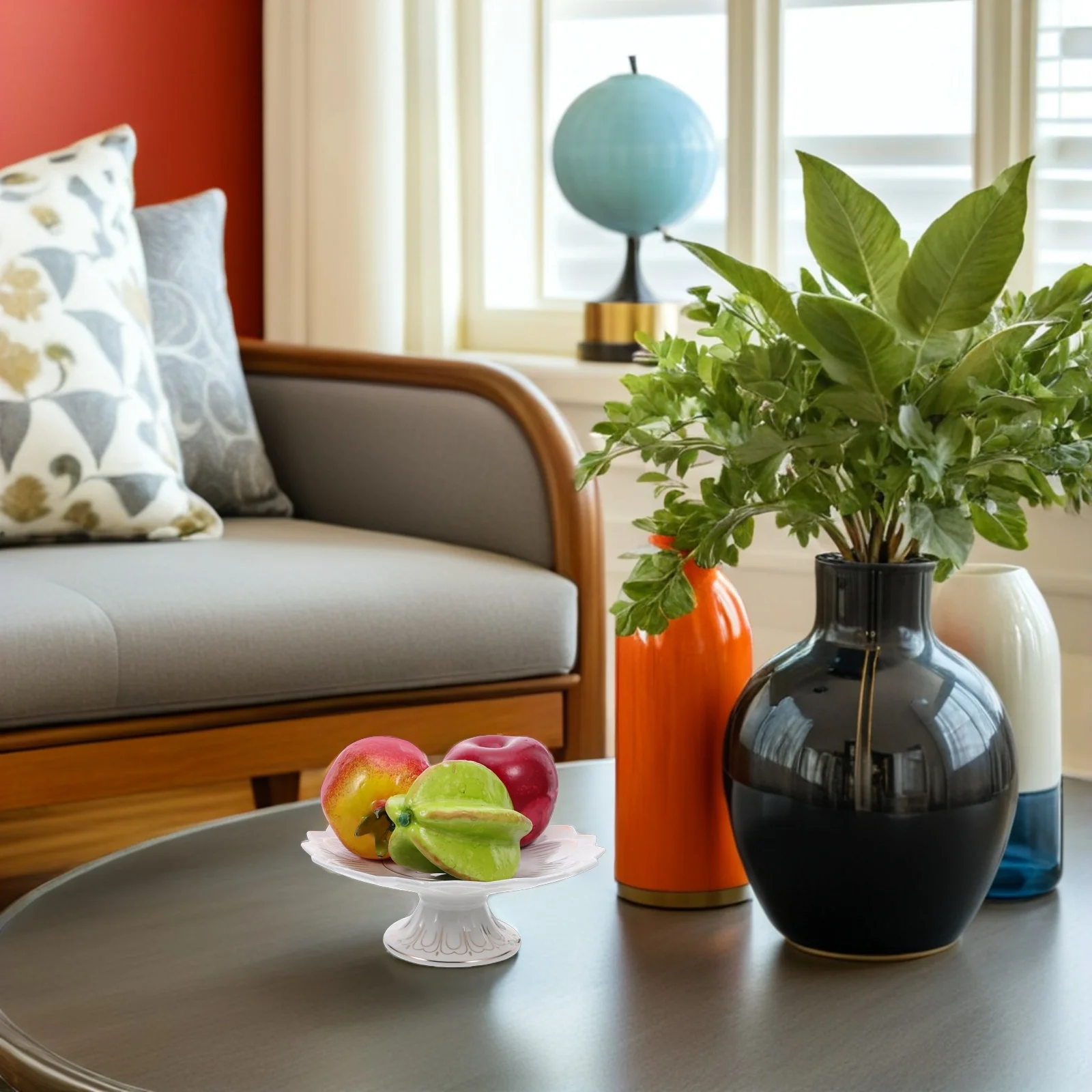 Talerz ofiarny ceramiczny, biały, 7 cali, do użytku w świątyniach buddyjskich, pojemnik na owoce, miseczka na wodę święconą, taca do prezentacji ofiary religijnej.