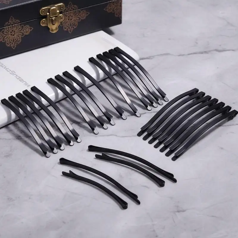 Haarnadeln im koreanischen Stil, 12 Stück, schwarz, 6/8 cm, einfache Draht-Haarspangen für Schülerinnen und Mädchen für den täglichen Gebrauch – Detail 6