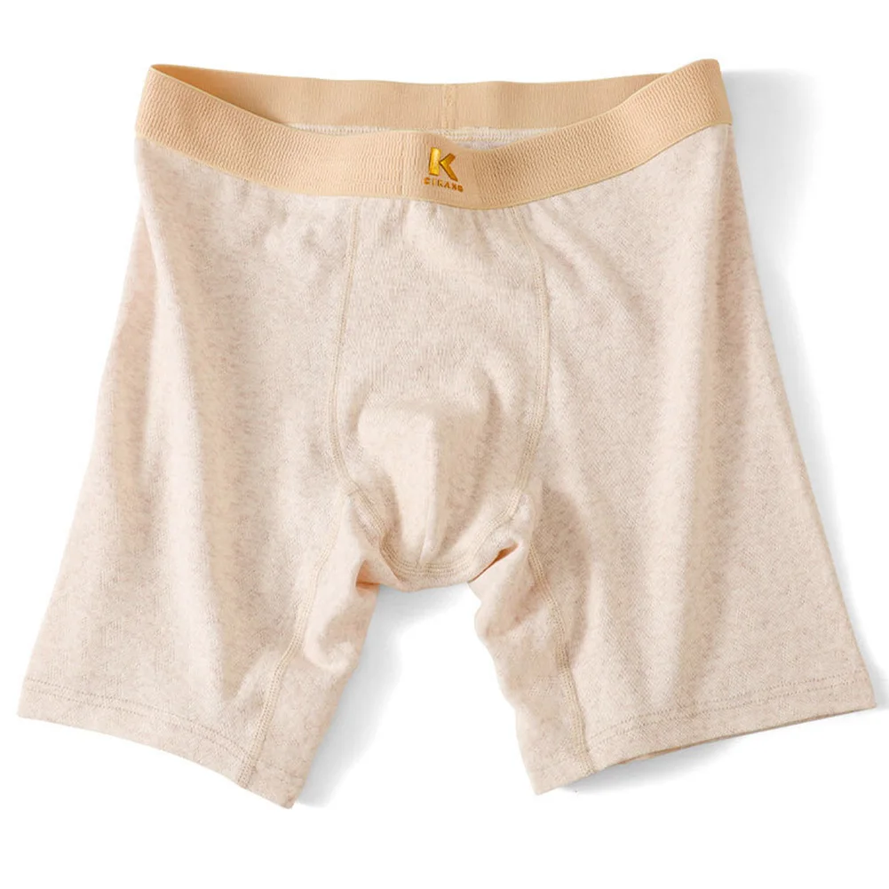 

Men Cotton Boxer Briefs Breathable Elastic Underwear Pouch Support Comfortable Sports Style Male Underpants Classic Solid Colors