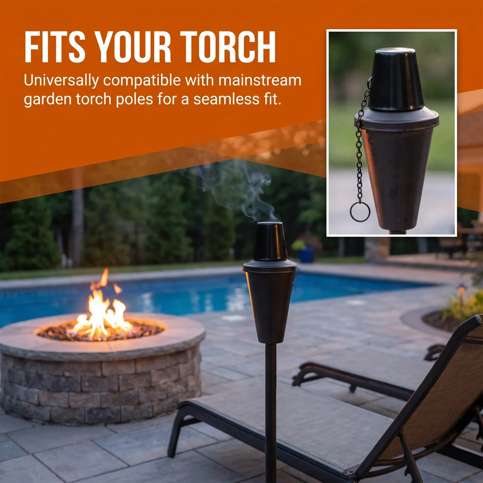 2Pcs Outdoor Snuffer Cap Metal Torch Flame Extinguisher Wick Cover Fire Safety Tool Quick Extinguish Patio Pool Accessory