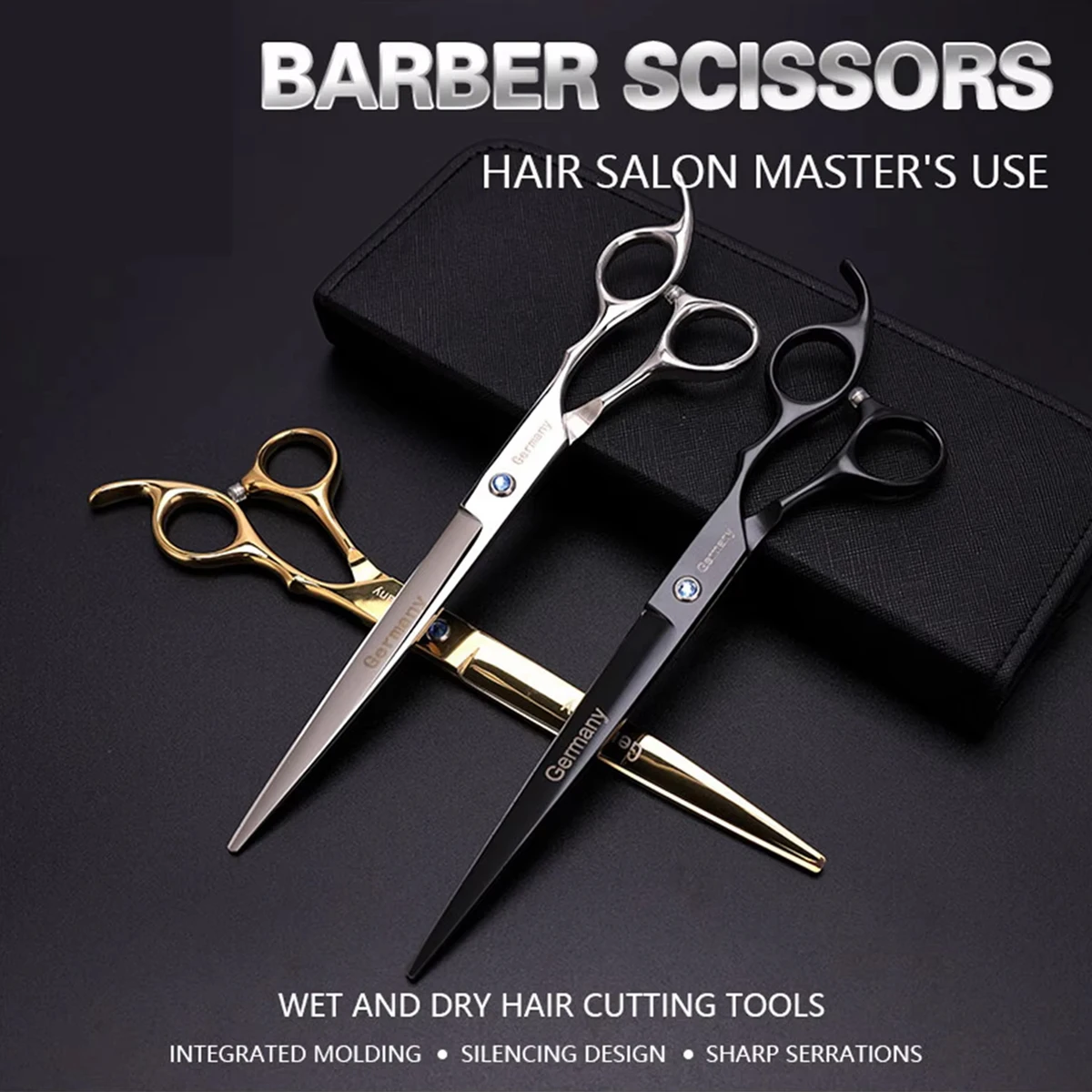 

8 Inch Barber Hairdressing Scissors Professional Stainless Flat Cuts Pet Beauty Hair Cutting Shears Barbershop Tools Supplies