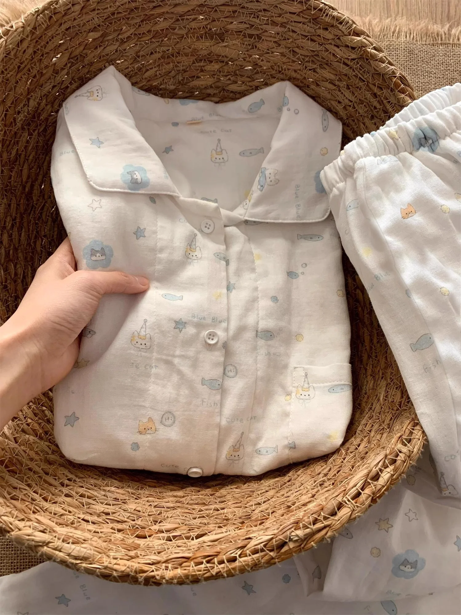 

Летние брюки ort Sve ort, женский комплект домашней одежды с героями мультфильмов Bubble Fi, верхняя одежда, милая милая хлопчатобумажная ткань