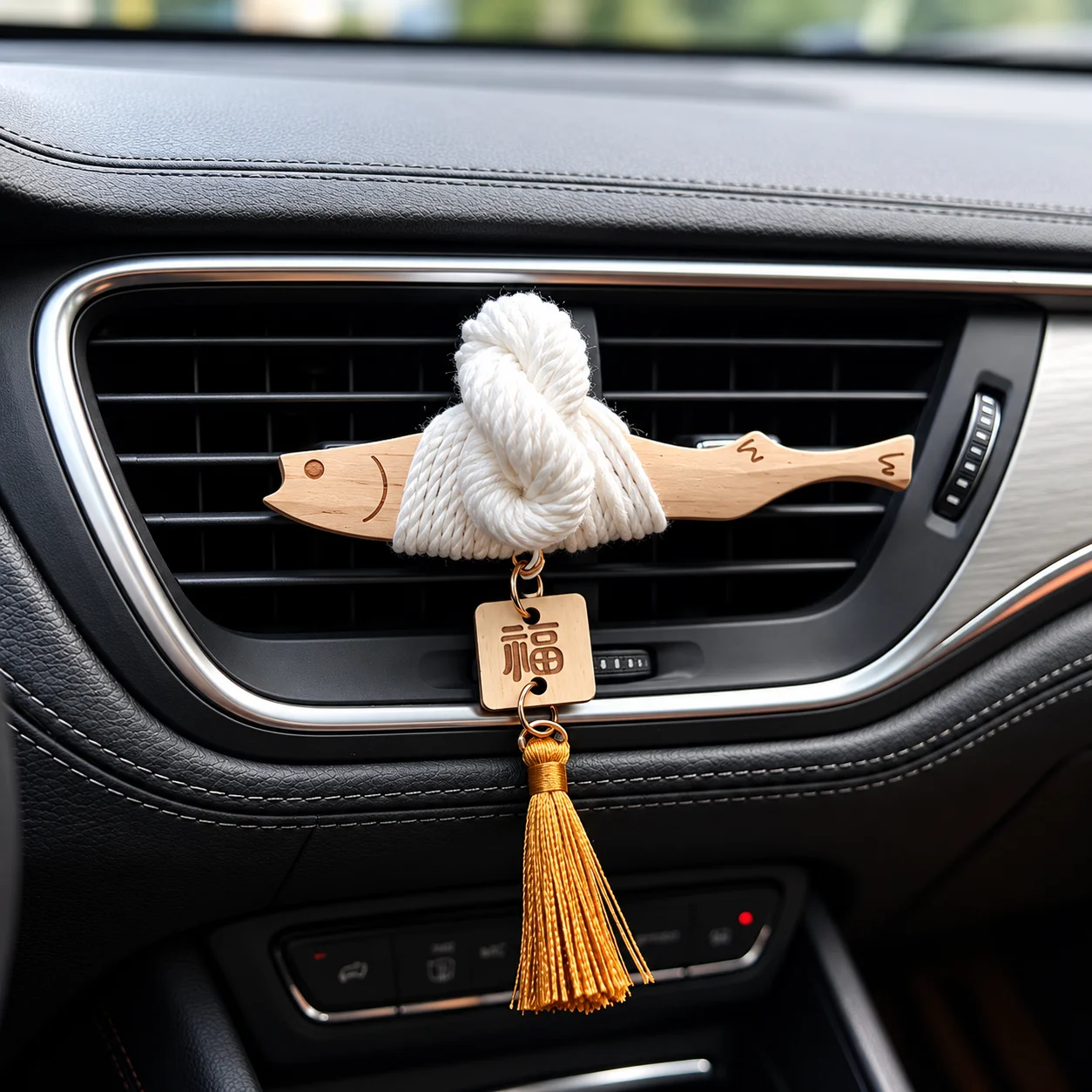Korean Good Luck Wooden Fish Ornament 액막이 명태 Handmade Pollock Charm Car Hanging Decoration Housewarming Gift Home Decor