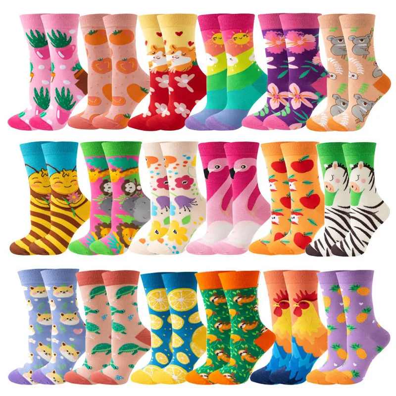Модные красочные забавные повседневные женские носки Happy Harajuku, мужские носки с милыми животными и героями мультфильмов, рождественские подарки Модные красочные забавные повседневные женские носки Happy Harajuku, мужские носки с милыми животными и героями мультфильмов, рождественские подарки
