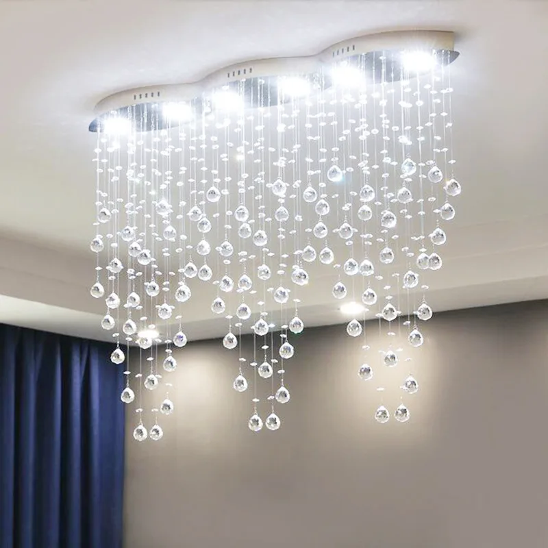 Luxury Pendant Crystal 2024 Ceiling Chandeliers Home LED Lighting Fixture Long Hanging Lamp for Living Room Lustre Dining  Table