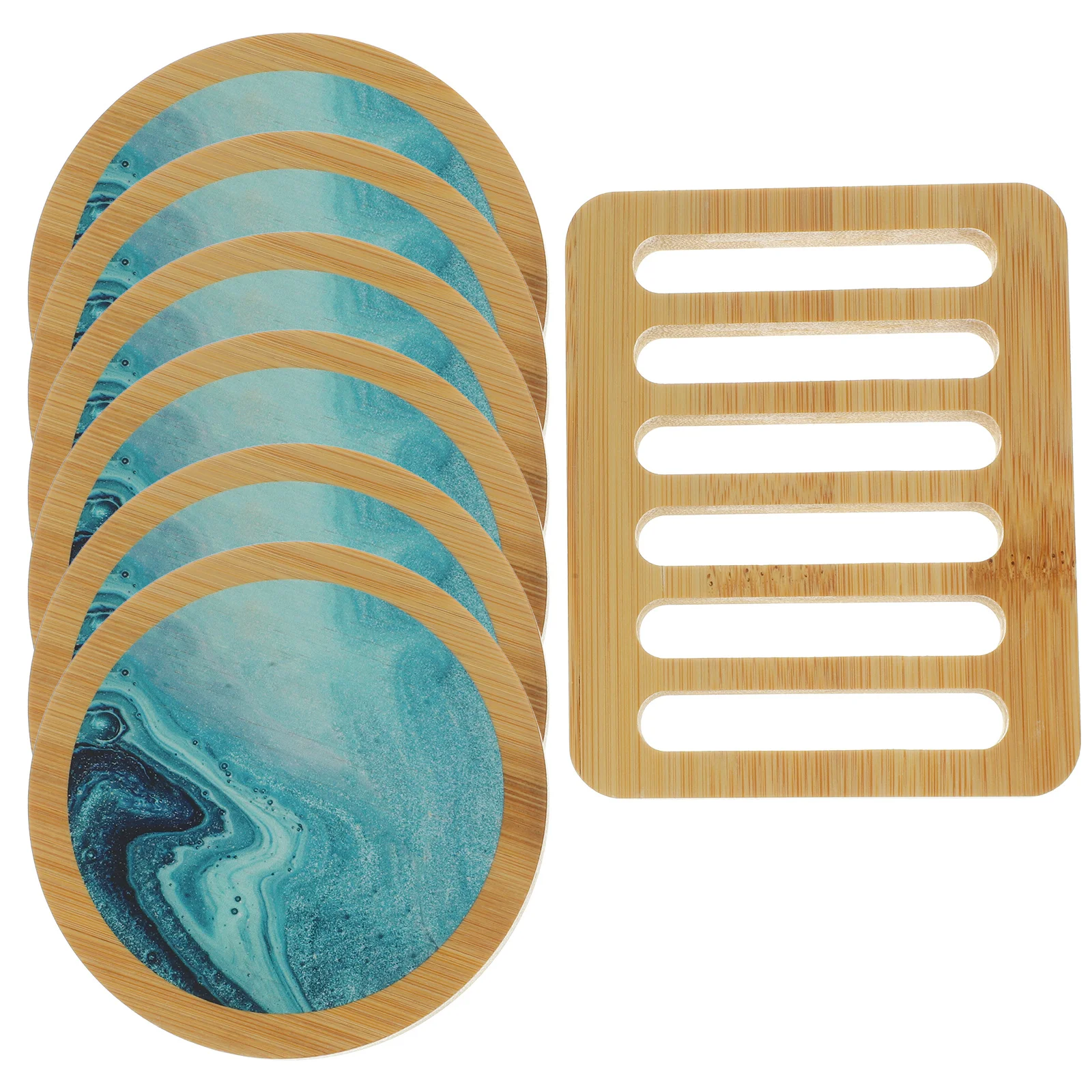 

1Set Wooden Coasters Reusable Tabletop Coasters for Mugs Beer Bottles Red Wine Glasses Home Decor Wooden Coaster