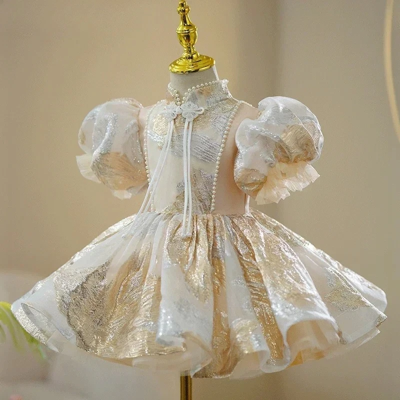 

Child Embroidery Champa Kids Pageant Dresses Toddler Girl Clothes Top Princess Wedding Birthday Party Luxury Short Evening Gown