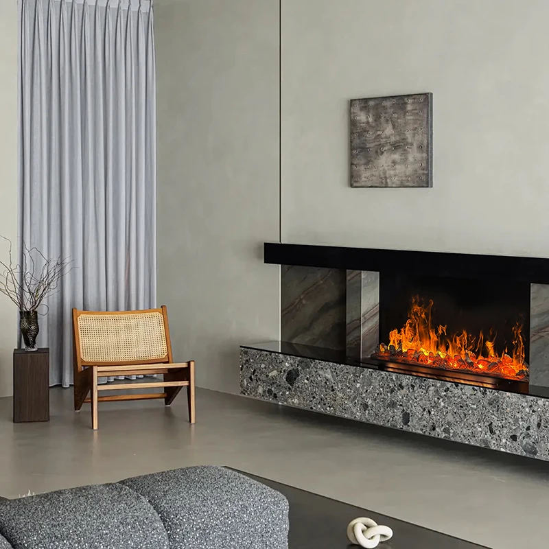 3D 700mm Atomized Fireplace Embedded Decoration Simulates Flame Charcoal Electronic Humidification Manfireplace Core